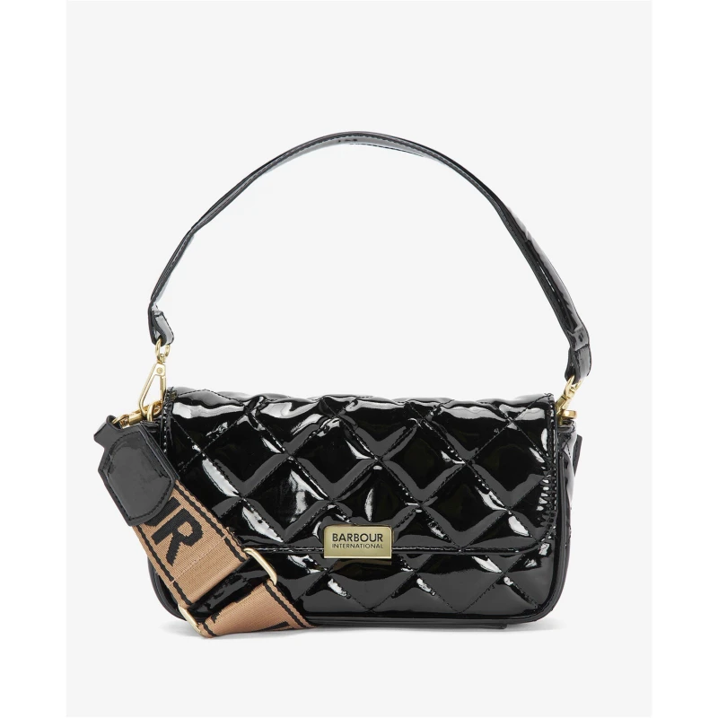 Image of Barbour International Womens Quilted Mini Soho Cross Body Bag - High Shine Black female LBA0437BK31