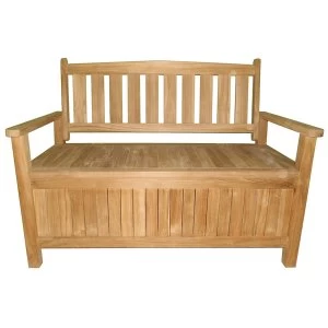 Image of Charles Bentley 3-Seater Wooden Garden Storage Bench