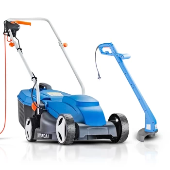 Image of Hyundai HYM3200E Corded Electric Lawn Mower & HYTR250E Trimmer Bundle