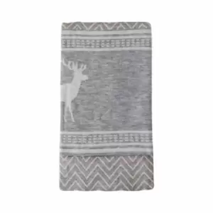 Image of Crossland Grove Stag Throw Grey/Taupe 1300x1700mm