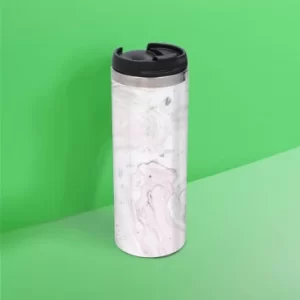 Image of Pink And Grey Marble Stainless Steel Travel Mug