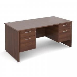 Image of Maestro 25 PL Straight Desk With 2 and 2 Drawer Pedestals 1600mm - wal