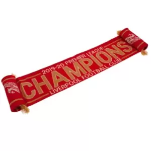 Image of Liverpool FC Premier League Champions Winter Scarf (One Size) (Red/Gold)