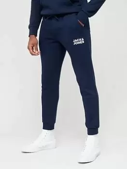 Image of Jack & Jones Logo Slim Fit Joggers, Navy Blazer, Size S, Men