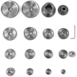 Image of VEVOR Milling Machine Gear 17Pcs Gear Kits Mini Lathe Gears CJ0618 Gears Micro Lathe Gears Set Precision Polished Steel Metal for Minilathe Cutting Ma