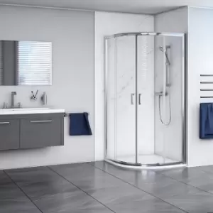 Image of Aqualux Framed 6mm 2 Door Quadrant Shower Enclosure with Tray and Waste Kit 800x800mm in Chrome