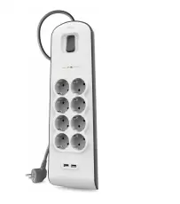 Image of Belkin BSV804VF2M surge protector White 8 AC outlet(s) 2 m
