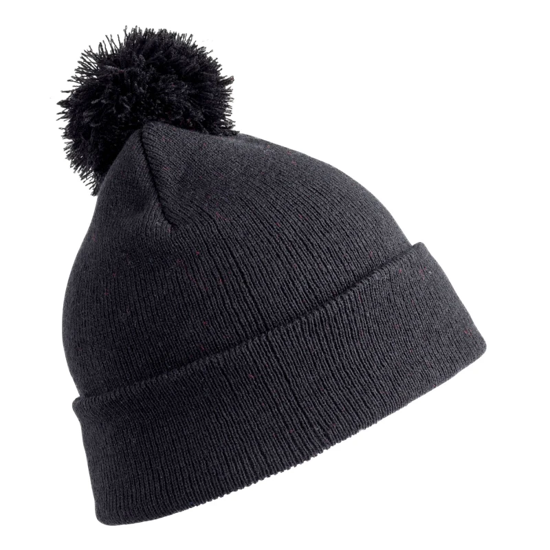 Image of Result Winter Essentials Pom Pom Beanie in Black Unisex One Size