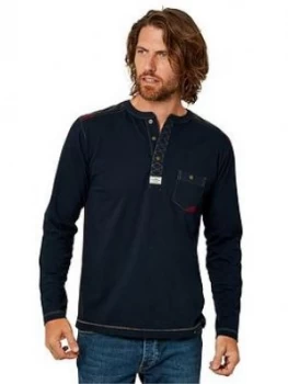 Image of Joe Browns Joe Browns Piston Henley, Navy, Size S, Men