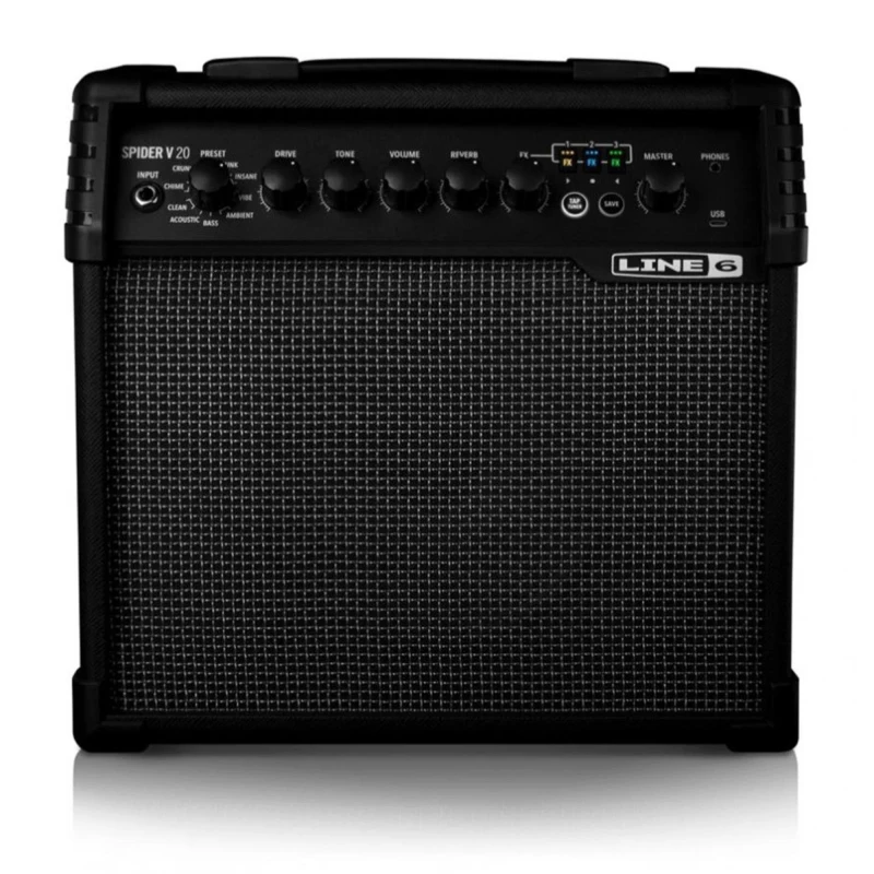 Image of Yamaha Line 6 Spider V 20 Guitar Amp Black unisex Rehearsal