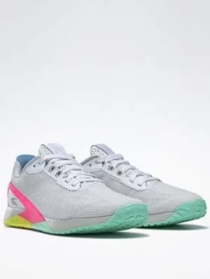 Image of Reebok Nano X1 Grit Shoes, White/Grey, Size 8, Women