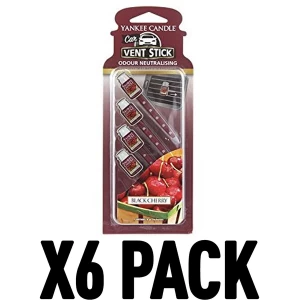 Image of Black Cherry (Pack Of 6) Yankee Candle Vent Stick