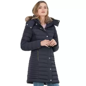 Image of Joules Womens Cherington Padded Quilted Longline Coat UK 12- Bust 37', (94cm)