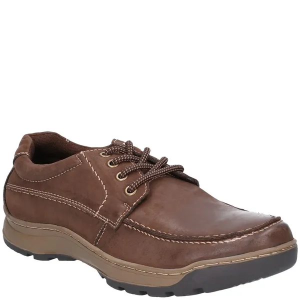 Image of Hush Puppies Mens Tucker Leather Lace Up Shoes - Brown - UK 11 Brown male ES2999BRO11