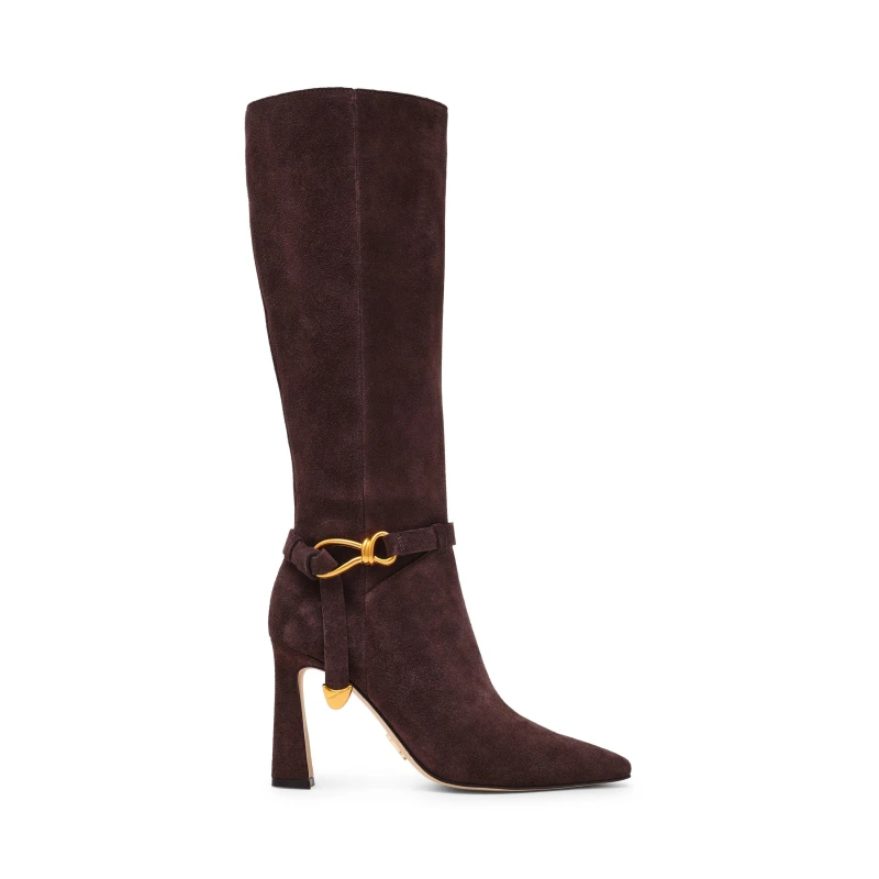 Image of Steve Madden Womens Sirrens Knee High Boots Brown Sued female 6 (39)