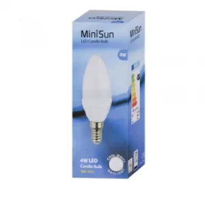 Image of MiniSun 4W SES/E14 Frosted Candle Bulb In Daylight/ Cool White