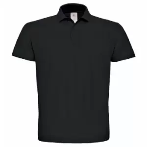 Image of B&C ID.001 Mens Short Sleeve Polo Shirt (S) (Black)