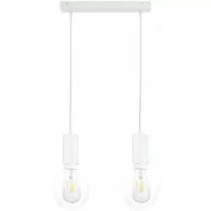 Image of Keter Verre Bar Pendant Ceiling Light White, 50cm, 2x E27