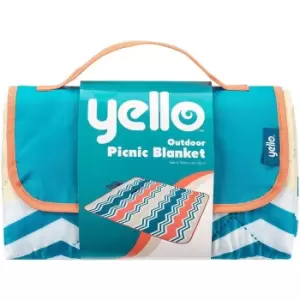 Image of Folding Picnic Blanket Zig Zag Design