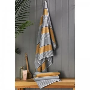 Image of Catherine Lansfield Textured Stripe 2 Pack Towels