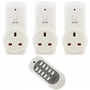 Image of Status 20M Eco Remote Switch Control Mains Power Plug Socket - 3 Pack