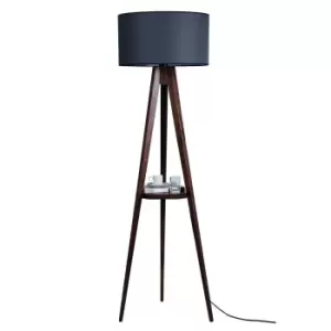 Image of Model 1 Deco Anthracite Grey Wooden Floor Lamp