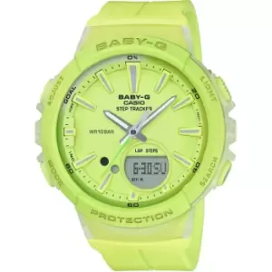 Image of Ladies Casio 'Baby-G Step Counter' Green Plastic/Resin Quartz Chronograph Watch