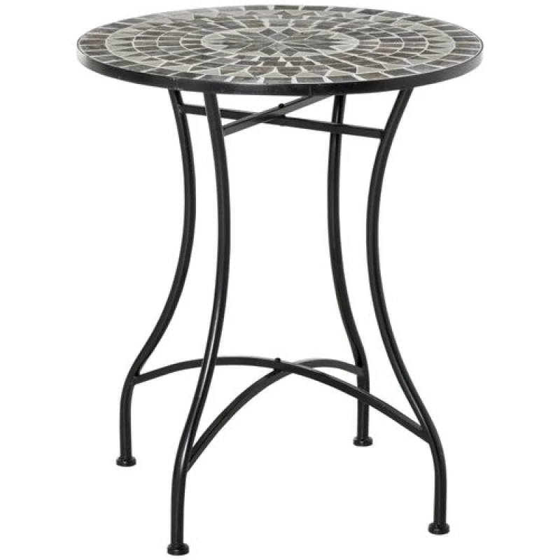 Image of Outsunny Outsunny Mosaic Side Table Bistro Coffee Table for Garden Patio Balcony Grey 5056725519124