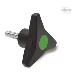 Image of Elesa - soft Three-arm knob-VB.839/100 p-M12x40-Soft-C17 Green
