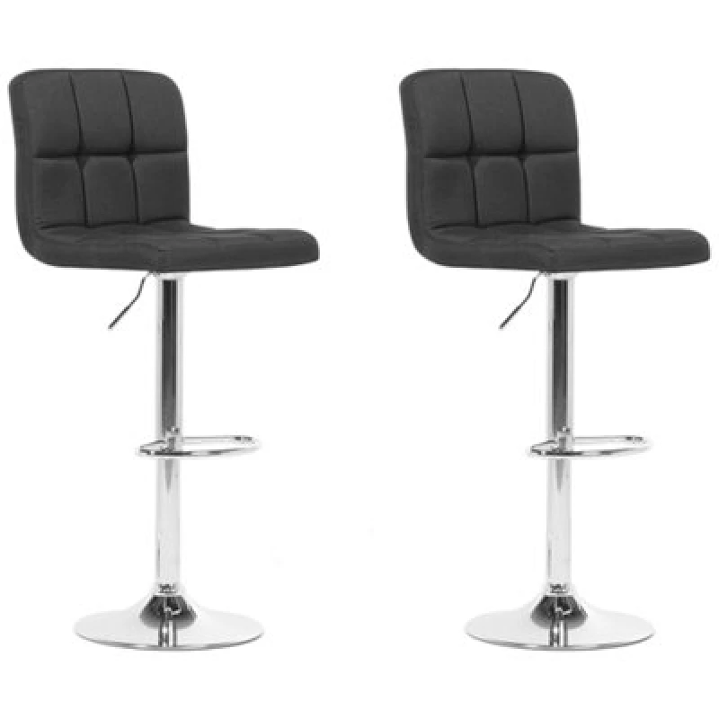Image of Beliani Set Of 2 Bar Chairs Marion Swivel Black