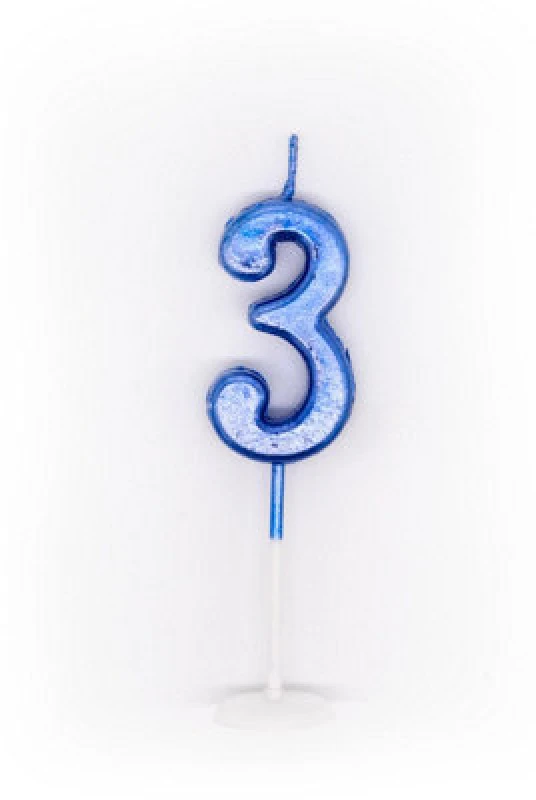 Image of Shatchi Blue 3 Number Candle Birthday Anniversary Party Cake Decorations Topper Blue unisex