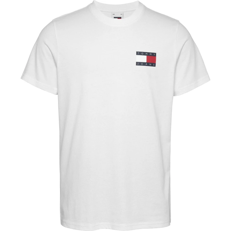Image of Tommy Jeans TJM SLIM ESSENTIAL FLAG TEE EXT - White White S
