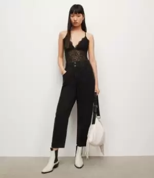 Image of AllSaints Womens Erity Lace Bodysuit, Black, Size: 6