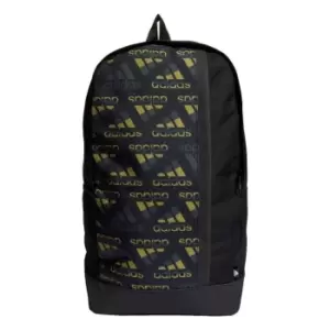 Image of adidas Essentials Linear Graphic Backpack Unisex - Grey Six / Impact Yellow / Bla