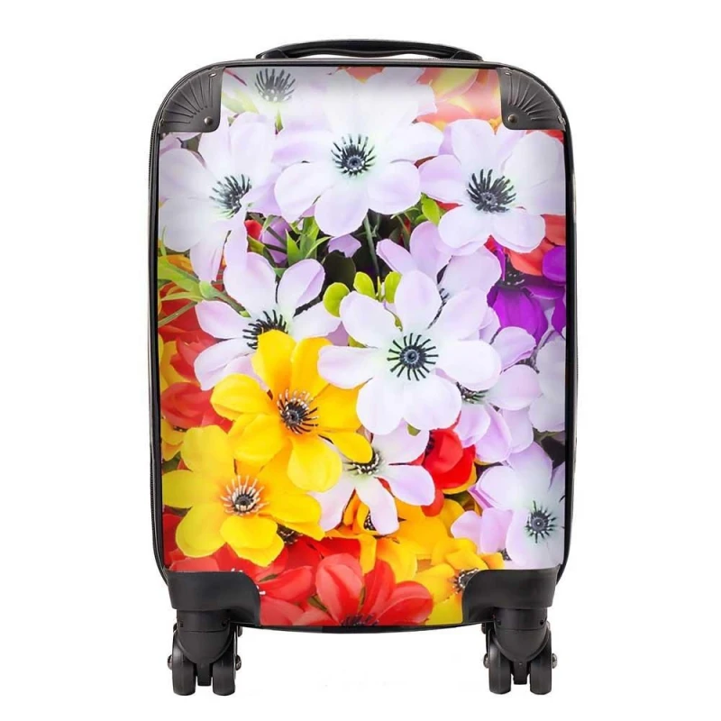 Image of Warren Reed - Designer Spring Flowers Suitcase in Yellow Size: Large Yellow Unisex Large