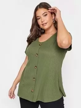 Image of Yours 2 Pack Ss Rib Swing Top Black Khaki, Black, Size 38-40, Women