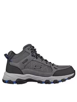 Image of Skechers Selmen Mid Top Waterproof Lace Up Cap Toe Walking Boot, Grey, Size 7, Men