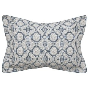 Image of Bedeck of Belfast Blue Bamboo and Cotton Kateri' Oxford Pillow Case