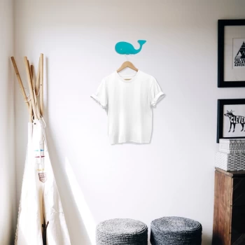 Image of Whale - Blue Blue Metal Wall Hook