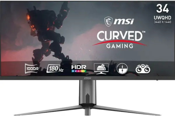 Image of MSI 34" MAG345CQR UltraWide Quad HD Curved Gaming LCD Monitor