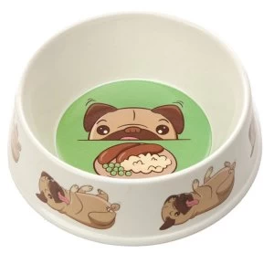 Image of Small Mopps Pug Bamboo Composite Pet Bowl
