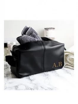 Image of Personalised Initials Wash Bag, Black, Women