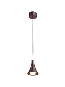 Image of Ceiling Dome Pendant, 1 x 5W LED, 3000K, 213lm, Satin Brown