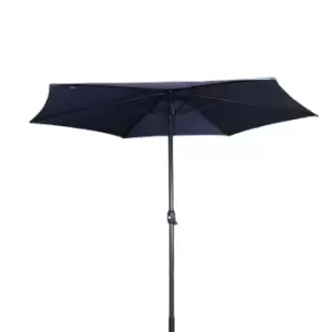 Image of 3m Aluminium Parasol with Crank Handle for Garden or Patio in Dark Blue