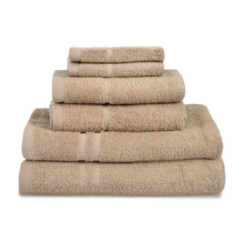 Image of Allure Bath Fashions Hotel Essentials Cotton 6 Piece Towel Set - Stone