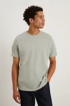 Image of Mens Short Sleeve Two Tone Pique Crew Tee