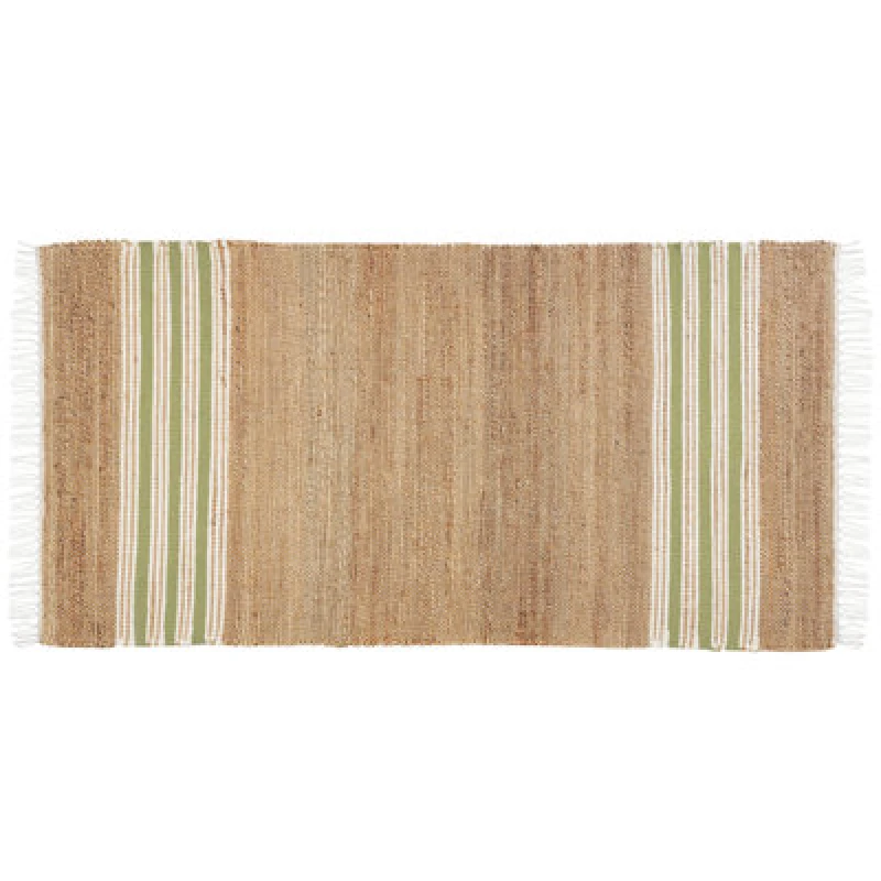 Image of Beliani Rug Mirza Olive Green 80 X 150 Cm Jute