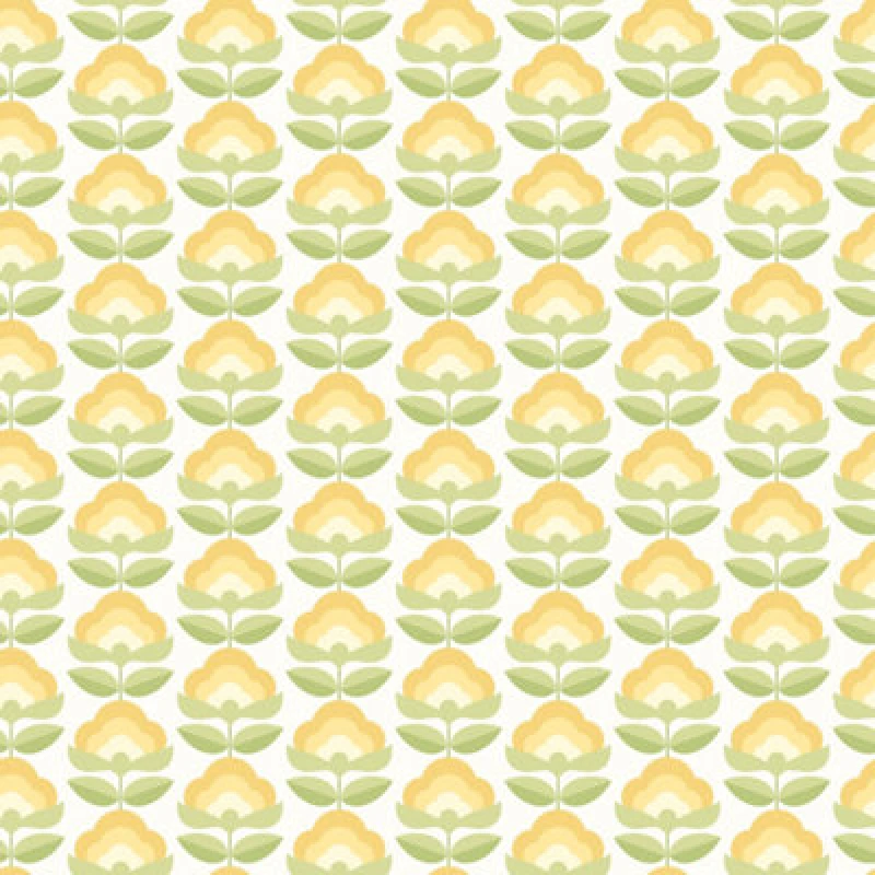 Image of Hoopla Walls Retro Flower Sunshine Smooth Matt Wallpaper