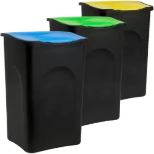 Image of 3x 50L Stefanplast Waste Bin Rubbish Garbage Tush Litter Trash Can Recycling