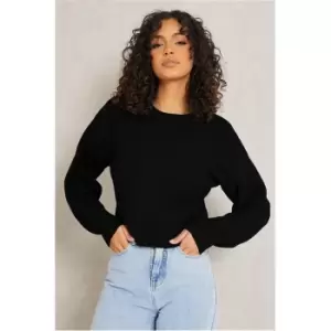 Image of I Saw It First Black Basic Knitted Cropped Top - Black